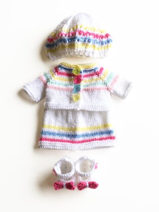 Dolls clothes knitting pattern 19034
