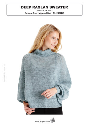 Deep Raglan Sweater in BC Garn Semilla Extra Fino - 2362BC - Downloadable PDF