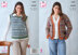 Cardigan and Tank Top knitted in King Cole Forest Aran - P6344
