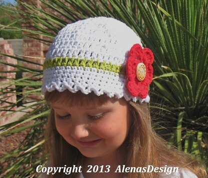 White Hat with Flower