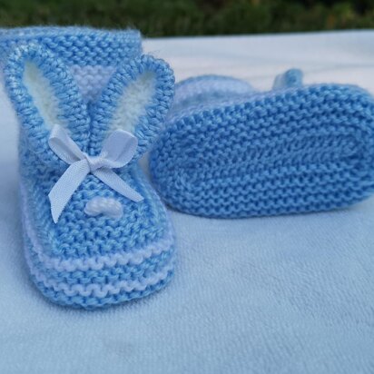 Blue  Bunny Baby Booties