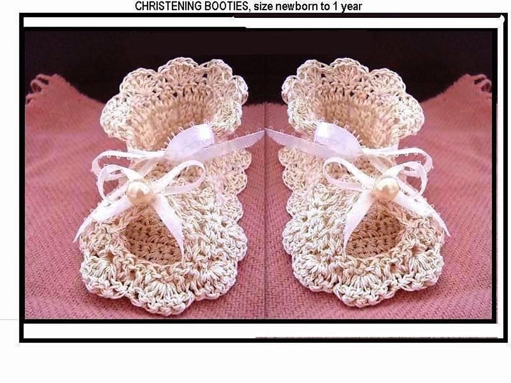 Baby on sale christening booties