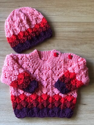 Baby Girls Jumper and Beanie