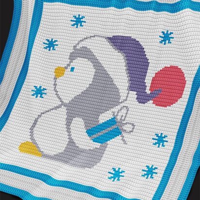 CROCHET Baby Blanket / Afghan - Christmas Penguin