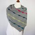 Knitting Pattern Asymmetrical Shawl Hip Hop with Short Row Stripes