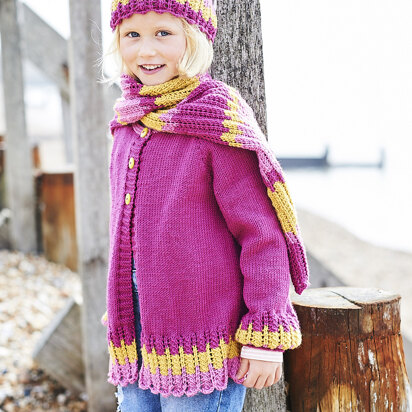 Cardigan, Scarf and Hat in Stylecraft Bellissima DK - 9706 - Downloadable PDF