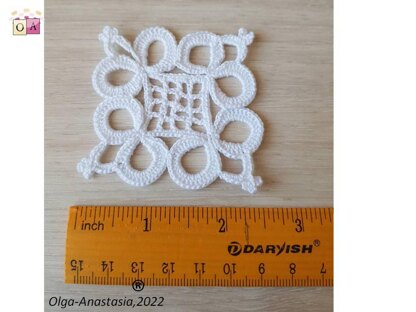 Openwork square 3 crochet