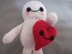 Toy knitting pattern Valentine's Day Baymax and the heart Valentine's
