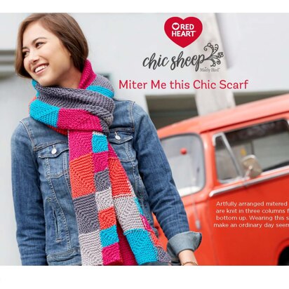 Miter Me This Chic Scarf in Red Heart Chic Sheep - LW5903 - Downloadable PDF