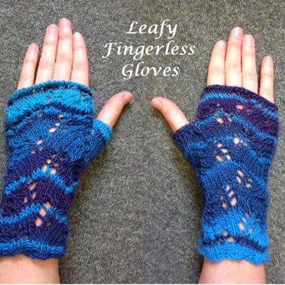 Leafy DK Fingerless Gloves - knitting pattern