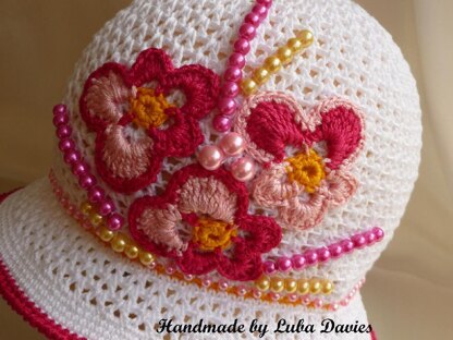 Crochet Baby Cloche Beanie Pansy