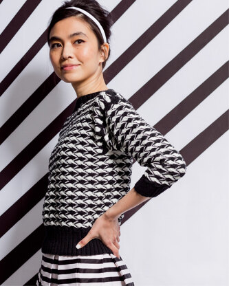 Fragment Jumper - Knitting Pattern For Women in MillaMia Naturally Soft Cotton by MillaMia