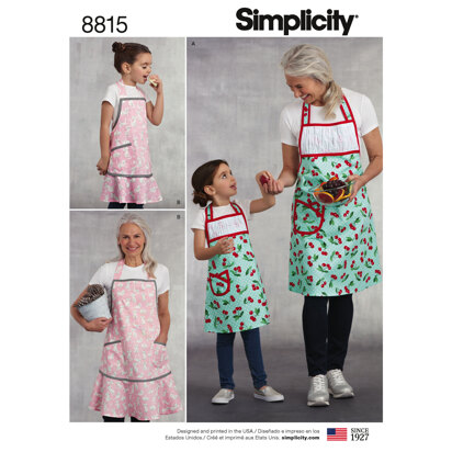 Simplicity 8815 Child's and Misses Apron - Paper Pattern, Size A (S - L / S - L)