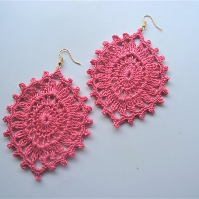 Crochet Oval Dangler Earring Pattern