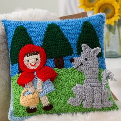 Red Riding Hood Pillow in Red Heart Super Saver Economy Solids - LW4594 - Downloadable PDF