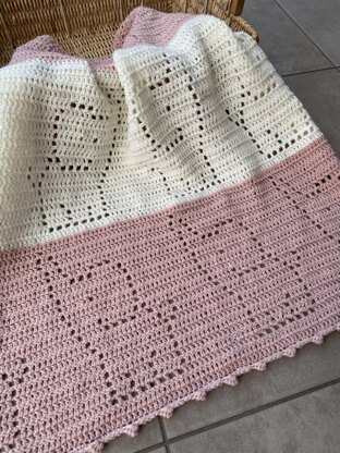 Elephant Filet Crochet Blanket