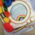 Dropcloth Samplers Colorburst - Rainbow - Printed Embroidery Kit - 5in x 5in