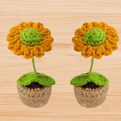 A crochet flower pot pattern