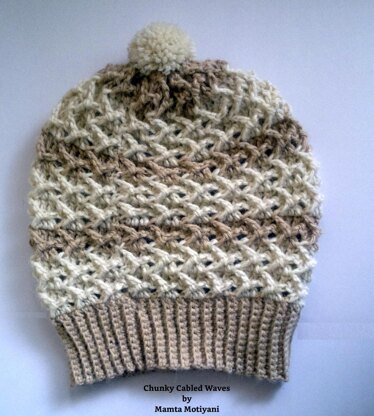 Chunky Cabled Waves Hat | Crochet Pattern