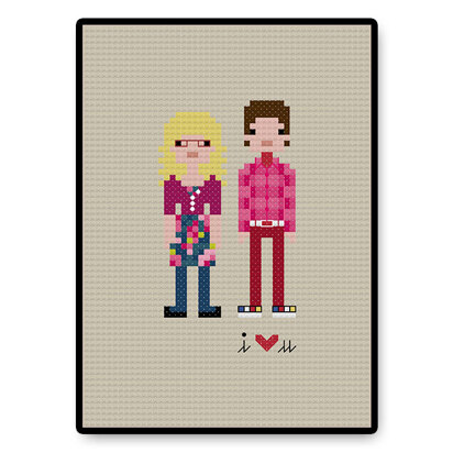 Bernadette and Howard In Love - PDF Cross Stitch Pattern