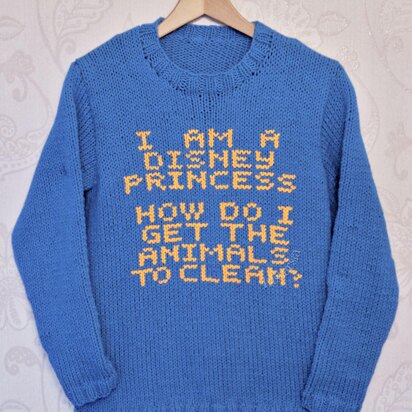 Intarsia - I am a Disney Princess Chart  - Adults Sweater