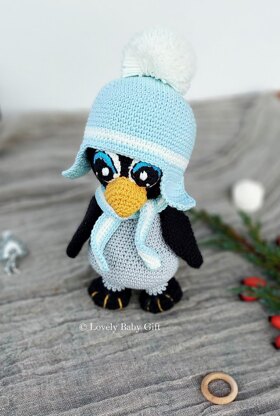 Amigurumi Penguin with Earflap Hat and Scarf Crochet Pattern
