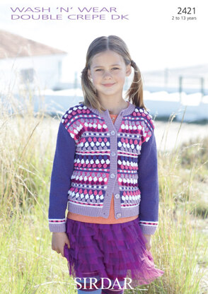 Cardigan in Sirdar Wash 'n' Wear Double Crepe DK - 2421 - Downloadable PDF