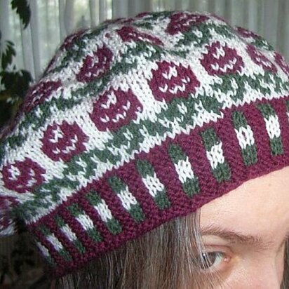 Rose beret - knitting pattern