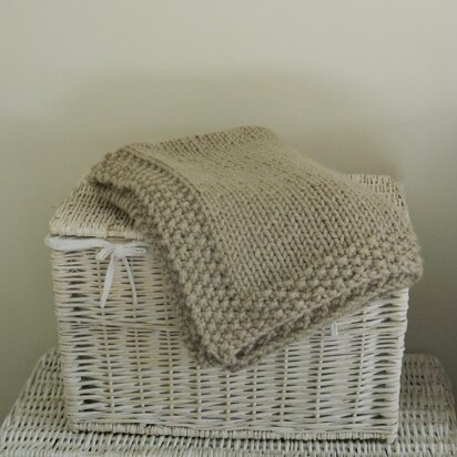 Super Chunky Moss Stitch Throw - knitting pattern