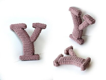 Letter Y Crochet Pattern, 3D Letter Amigurumi