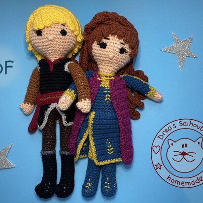 Anna & Kristoff amigurumi doll