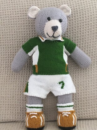 Football kit for Ossie the Teddy Bear forSt Patrick’s Day