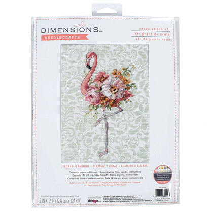 Dimensions Floral Flamingo Cross Stitch Kit