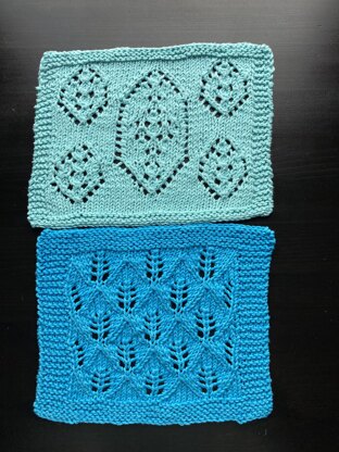 Shetland Medallions & Leaf Lace Washcloths