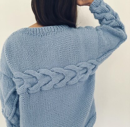 Sideways Cable Crewneck