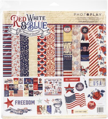 Photoplay Paper PhotoPlay Collection Pack 12"X12" - Red, White & Blue