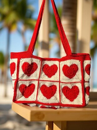 Heart Granny Square Bag