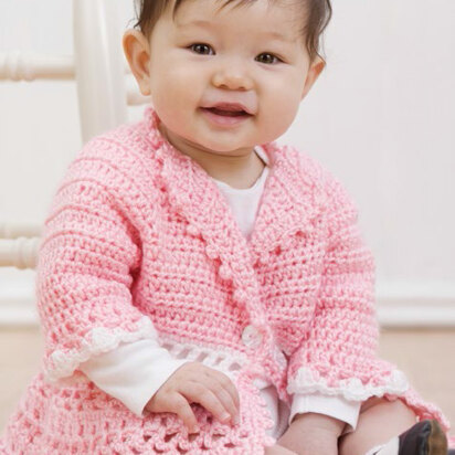Crochet Victorian Jacket in Red Heart Soft Baby Steps - WR1629EN