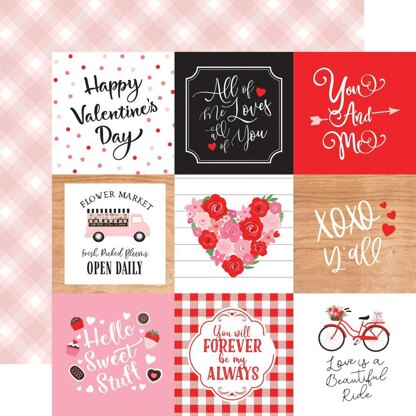 Echo Park Paper Cupid & Co. Double-Sided Cardstock 12"X12" - 4"x4" Journaling Cards