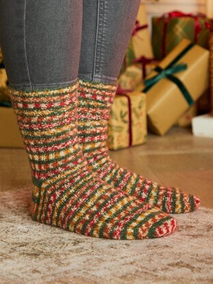 Noelle Knitted Socks in West Yorkshire Spinners Signature Sparkle 4ply - Downloadable PDF