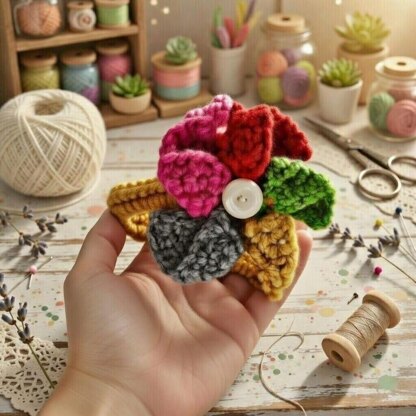 Crochet Fan Hair Clip Pdf + Video Tutorials