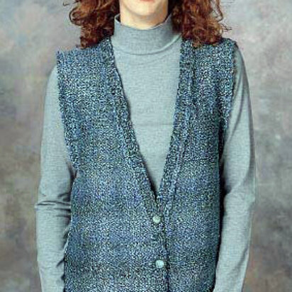 Knitted Casual Vest in Lion Brand Homespun - 1112 - knitting pattern