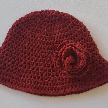 Child's Red Cloche Hat
