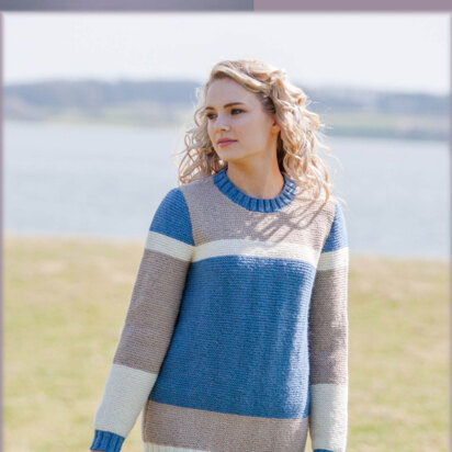 Knitted Garter Stitch Sweater in Twilleys Mist DK - 9204