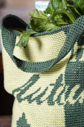 Cotton crochet shopper bag set "Hello autumn"