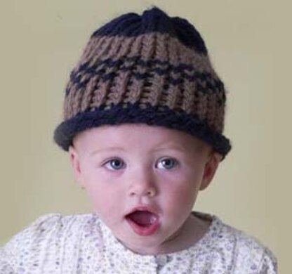 Knifty Knitter Fair Isle Cap Lion Brand Wool-Ease Thick & Quick - 60416
