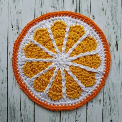 Oranges & Lemons Citrus Coasters pattern by Christine Longe  Crochet  coaster pattern, Crochet coasters free pattern, Crochet applique