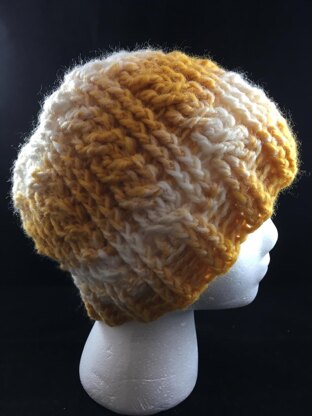 Cabled Messy Bun/Ponytail Hat