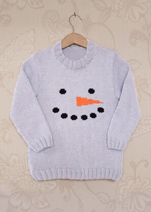 Intarsia - Snowman Face Chart - Childrens Sweater