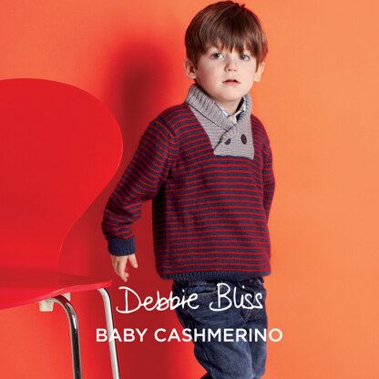 Felix Striped Jumper - Knitting Pattern for Kids in Debbie Bliss Baby Cashmerino